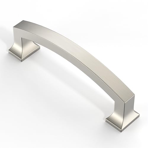 Asidrama 10 Pack 3.75 Inch(96mm) Brushed Satin Nickel Kitchen Cabinet Handles, Cabinet Pulls Kitchen Cabinet Hardware for Cupboard Drawer Pulls - color: Brushed Satin Nickel, size: 3.75" Hole Center, style: 10 Pack
