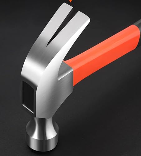 Claw Hammer, 21 Oz Forged Steel Stubby Tack Hammer with Shock-absorbing Leather Handle for Driving and Pulling Out Nails (1)
