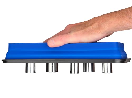 Collapsible Magnetic Parts Tray Set - 3 Different Size Tool Trays - Blue - color: Blue