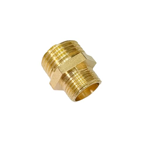 1/2" x 3/8" Male Threaded Hex Nipple Reducer Brass NPT Pipe Fitting Adapter Straight Connectors Pack of 5 - size: 1/2" x 3/8" -5 Pack