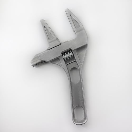 Arc Short Handle Large Opening Bath Wrench, Detachable Plumbing Pipe Adjustable Spanner, Multi-Function Socket and Pipe Wrench Tool, Grey - color: Gray