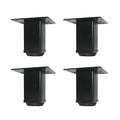 QLLY 4 inch Square Adjustable Metal Furniture Legs, Heavy Duty Black Cabinet Feet with Leveling Pads, Set of 4 for Sofa, Couch, Ottoman, Cabinet and Shelf Replacement - color: Black, size: 4 inch