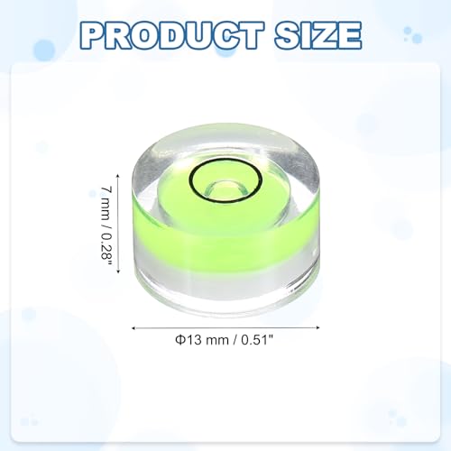 HARFINGTON 20pcs Circular Bubble Spirit Level 13x7mm Mini Round Bubble Spirit Level Little Measuring Layout Tools for TV Industrial Carpentry Picture Frame, Green/Black - color: Green/Black, size: 13x7mm