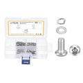 DTGN M3-0.5x6 Phillips Pan Head Machine Screw W/Washer 304 Silver 300pcs - size: M3-0.5x6mm