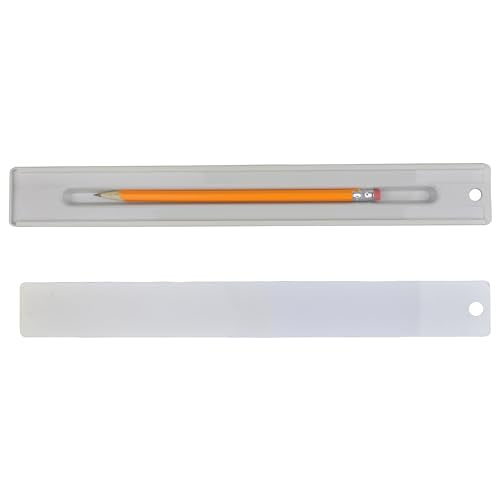 Westcott 17355 12-Inch Ruler Set with Pencil Storage, Innovative Design for Easy Measuring and Organization at School or Office, 2-Piece Set - size: 12" Pencil Storage