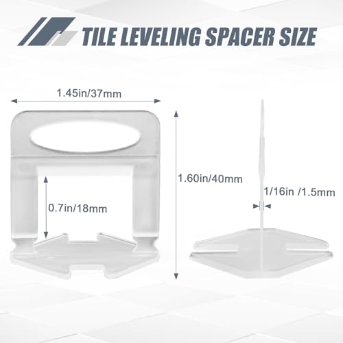 Storystore 5500pcs Tile Leveling Clips 1/8 Inch Tiles Spacers with Hammer - size: 1/8 Inch 5500 Spacers + Hammer
