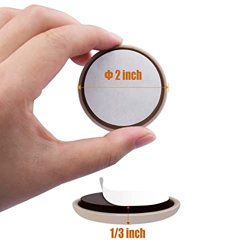 Furniture Sliders for Carpet & Hardwood Floors, 16 Pack 2 Inch Furniture Moving Pads with Heavy Duty Adhesive, Easily Move Any Item While Protect The Floor - size: 2 inch 16 PCS (Round)