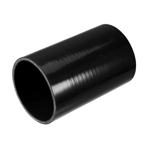 uxcell 3.5" ID 6" Length 4-Ply Reinforced High Temp Straight Coupler Silicone Reducer Hose Black for Car Intercooler Intake Piping - size: 3.5" ID
