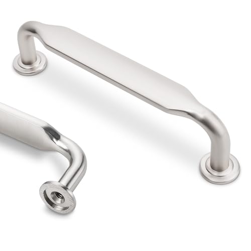 10 Pack 3-3/4 Inch Cabinet Pulls Brushed Satin Nickel Kitchen Cabinet Handles Zinc Alloy Drawer Pulls Solid Cabinet Hardware - color: Brushed Satin Nickel, size: 3-3/4'' Hole Center(96mm)