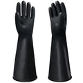 18" Chemical Resistant Gloves, Black Safety Work Heavy Duty Rubber Gloves, Long Waterproof Rubber Industrial Safety Glove for Cleaning, Gardeing,Dishwashing - color: 18 Inch