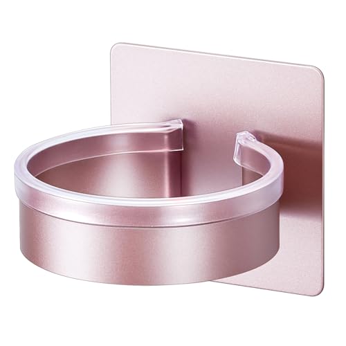 Hair Dryer Holder Wall Mounted, Blow Dryer Holder, Hair Tool Organizer for Hair Dryer Storage Hanger, Adhesive Hairdryer Holder for Bathroom Barber Shop (Rose Gold) - color: Rose Gold