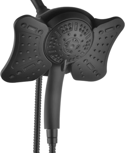 GRICH Shower Head with Handheld Spray - Dual High Pressure Showerhead - color: Black, size: 2.5 GPM