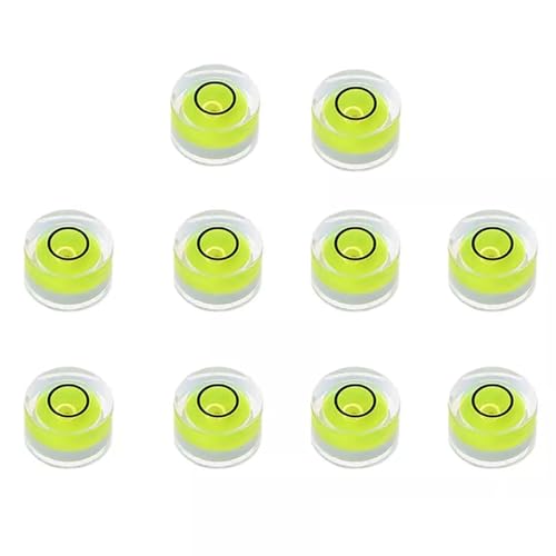 10PCS Precision Round Bubble Level Mini Spirit Level DIY Measuring Tool Kit (10x6mm) - size: 10x6mm