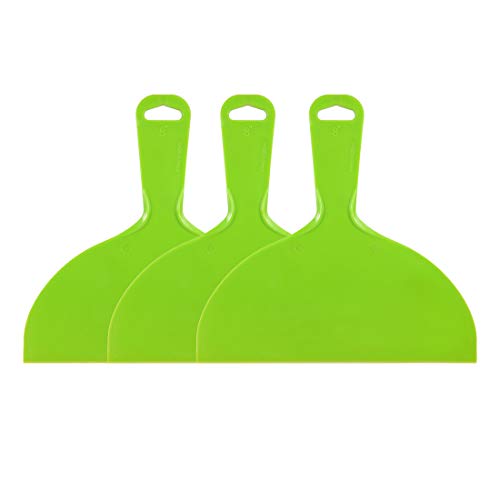 uxcell Putty Scraper 8" Plastic Flexible Putty Knives Disposable Spreader for Taping Drywall Wall Painting Green 3pcs - size: 8"