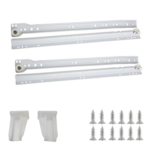 18 Inch Euro Slides, Pack of 2, for Face-Frame and Frameless Cabinets. 75lbs Capacity Cold Rolled Steel, Powder Coated. Choose Length by Drawer Box and not Cabinet Depth. Includes Brackets & Screws - size: 18 Inch