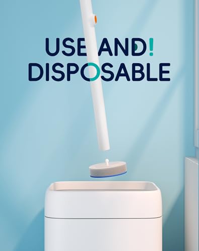 Disposable Toilet Cleaning System - Toilet Brush Kit with 36 High-Performance Refills, Wall Mounted Toilet Brush and Holder for Deep Cleaning Bathroom (Toilet Brush+18 Refills)
