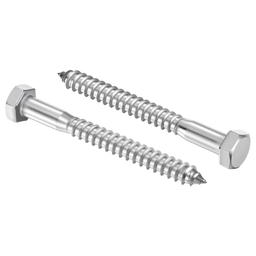 25 Pcs Hex Head Lag Screws 5/16"x3" SS 18-8 (304) Lag Bolts - color: Silver, size: 5/16"x3"