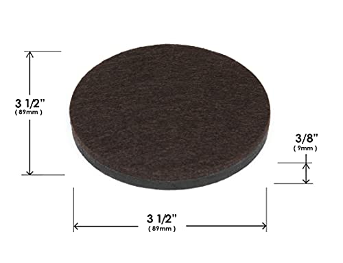 GorillaSliders Premium Felt Furniture Sliders for Hardwood Floors (8 Pack) Reusable 3-1/2” Round Felt Furniture Movers for Sliding on Hard Surfaces, Heavy Duty Felt & Rubber Foam, Black, CB136 - size: 3-1/2" Round (For Hardwood)
