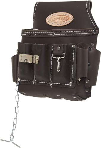 McGuire-Nicholas Electrician Tool Pouch, 12 Pocket, 1 Pack, Brown - style: 12 Pockets, Oil-Tanned Leather, Tool Pouch