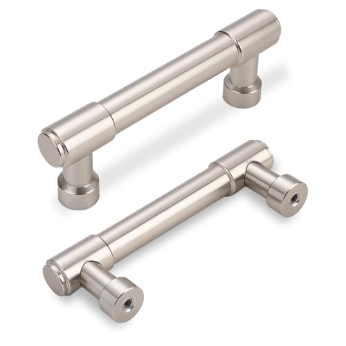 10 Pack 3 Inch(76mm) Kitchen Cabinet Handles Brushed Satin Nickel Cabinet Pulls Alloy Drawer Pulls Solid Cabinet Hardware - color: Brushed Satin Nickel, size: 3'' Hole Center(76mm)