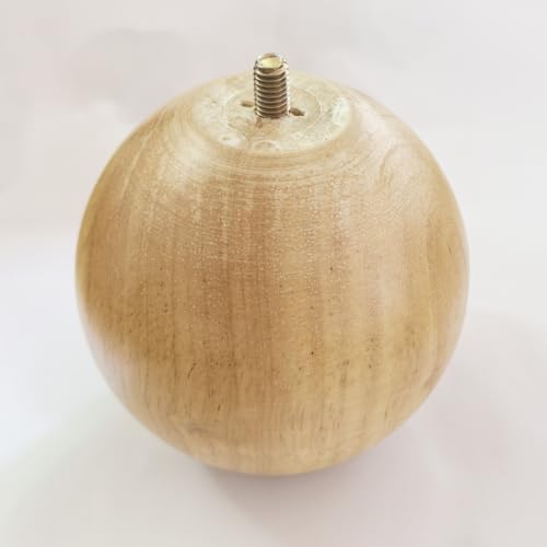 Solid Wood Sofa Replacment Parts 4 Inch Round Ball Shape Furniture Legs for Sofa Couch Ottoman Loveseat Cabinet Legs Furniture Feet Set of 4 (Natural) - color: Natural