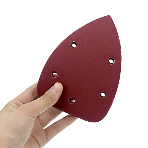 Coceca 50pcs Mouse Detail Sander Sandpaper Sanding Sheets 35pcs 120Grits & 15pcs 240Grits for Sanding Polishing - style: 50pcs: 35pcs 120grit+15pcs 240grit