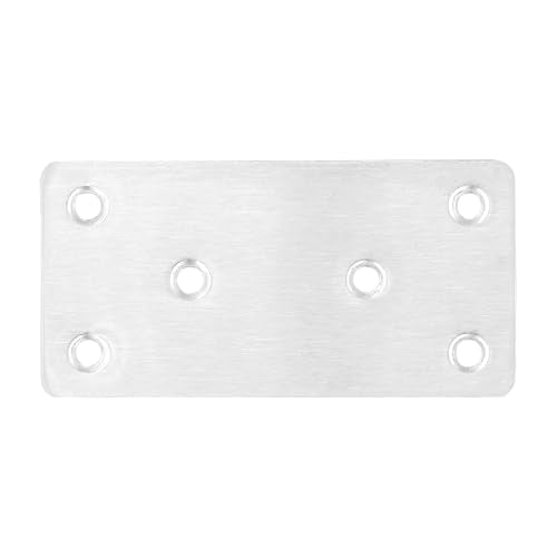 30 Packs 4x2 Inches Stainless Steel Flat Straight Brace Brackets, Mending Joining Plates, Metal Mending Plates with Screws for Furniture Repairing, 2 mm Thickness - size: 30 PCS 4x2 In