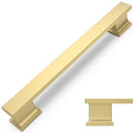 COTYKILEY 10 Pack 5 Inch(128mm) Brushed Gold Cabinet Handles Gold Kitchen Cabinet Pulls Cabinet Door Handles Kitchen Cabinet Hardware - color: Brushed Gold, size: 5" Hole Center（128MM）
