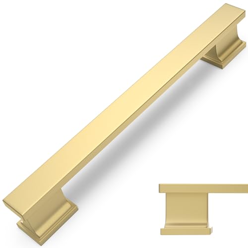 COTYKILEY 10 Pack 5 Inch(128mm) Brushed Gold Cabinet Handles Gold Kitchen Cabinet Pulls Cabinet Door Handles Kitchen Cabinet Hardware - color: Brushed Gold, size: 5" Hole Center（128MM）