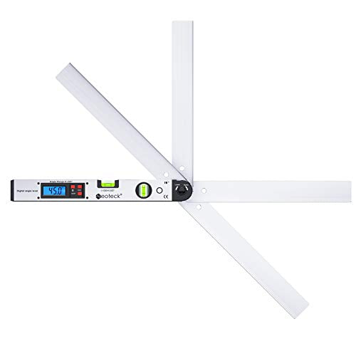 Neoteck 16 inch Digital Angle Finder 225°Aluminum Protractor LCD Backlight - color: Silver