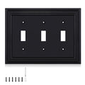 Matte Black Decorative Outlet Covers Wall Plates, Bamboo Fiber Light Switch Covers, Natural Material Electric Receptacle Switch Plate Outlet Cover of various styles (3 Gang Toggle 1 Pack) - size: 3 Gang Toggle 1 Pack