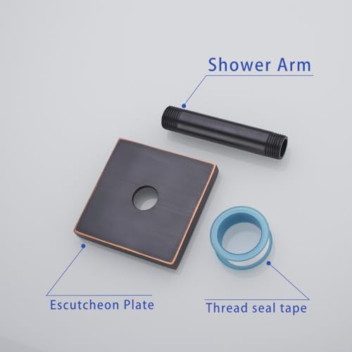 Shower Head Extension Arm Wall Mounted Tube Rainfall Shower Tube Replacement Pipe Parts Stainless Oil rubbed bronze,SW-91038-4-ORB-SQ. - color: Right Angled Square Flange-4" Oil Rubbed Bronze