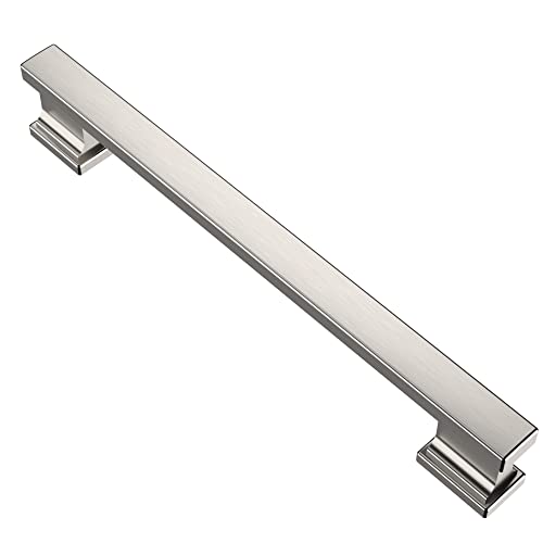 Alzassbg Brushed Satin Nickel Cabinet Pulls and Handles 10 Pack, AL3061SN - color: Brushed Satin Nickel, size: 6-1/4" Hole Center