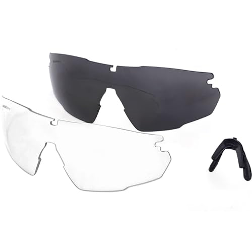 HTS HUNTERSKY Ballistic Tactical Shooting Glasses ANSI Z87+ UV400 Protective Eyewear - color: Gray Clear