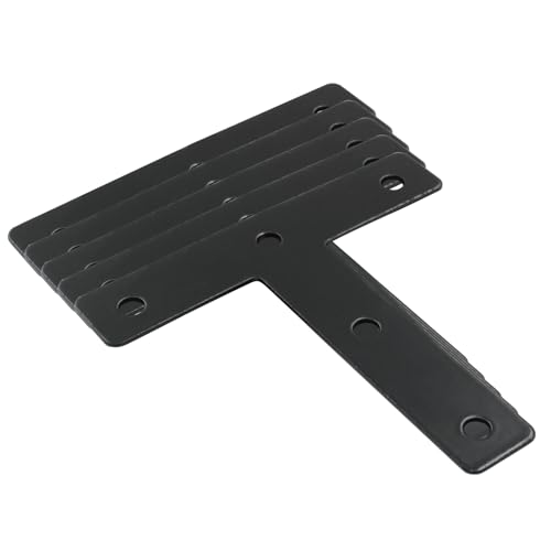 Bonsicoky 12 Pack T Shape Flat Bracket, 3.15" x 3.15", Black - size: 3.15 x 3.15 Inch, style: T Shape-12 Pcs