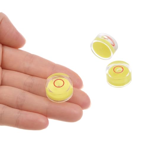 3pcs Small Circular Bubble Spirit Levels - [18mm Diameter 9mm Thickness] Mini Round RV Level Leveling Tools for Travel Trailer Turntable Camera, Yellow - color: Yellow, size: 18mm x 9mm