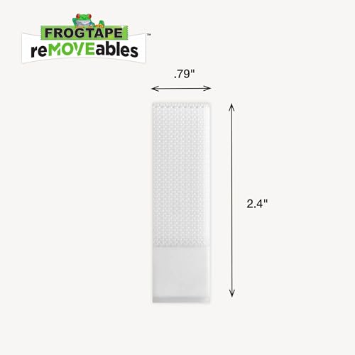 FrogTape reMOVEables Medium Picture Hanging Strips, Damage-Free Removable Adhesive Wall Strips, Picture Hangers, Stick On Wall Mounting for Frames, Canvas, Home Décor, White, 12 Pairs (24 Pieces) - size: 12 Pairs (Pack of 2), style: Medium