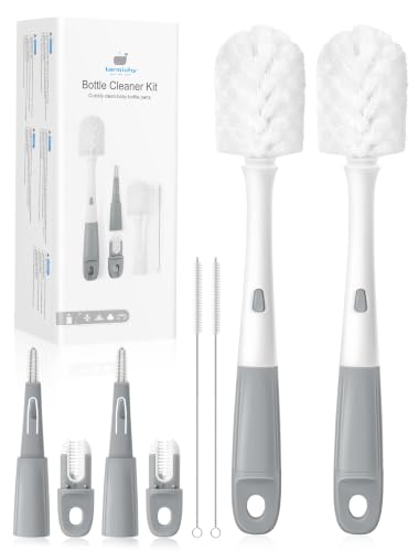Termichy Baby Bottle Brush Set: 2 Pack Kit 360° Clean All Feeding Essential