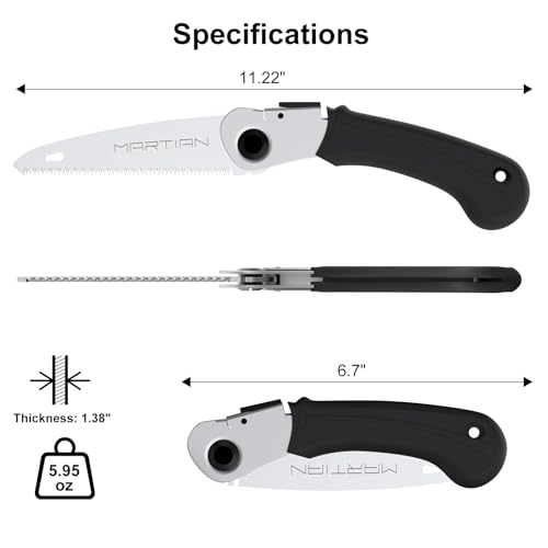 Foldable Hand Saw, Self-Locking Pruning Saw, Portable Folding Saw for Wood