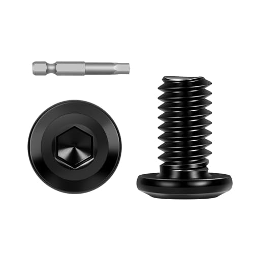 30 PCS 1/4"-20 x 1/2" Flat Head Socket Cap Screws Bolts, Flat Round Head Furniture Allen Bolts, Stainless Steel 304, Full Thread, Black Coating, Screwdriver Bit Included - size: 1/4"-20 x 1/2"