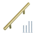 Amazon Basics Euro Bar Cabinet Pulls, Kitchen Drawer Handles, 5.38-inch Length, 3-inch Hole Center, 1/2-inch Diameter, Golden Champagne, 25-Pack - color: Golden Champagne, size: 5.38 in Length (3 in Hole Center)