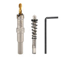 19/32"(15mm) Tungsten Carbide Tipped Hole Saw with 2Pcs Titanium-Plated Pilot Drill Bits for Hard Metal,Stainless Steel,Iron,Aluminum Alloy,Wood and Plastic - size: 15mm | 19/32"