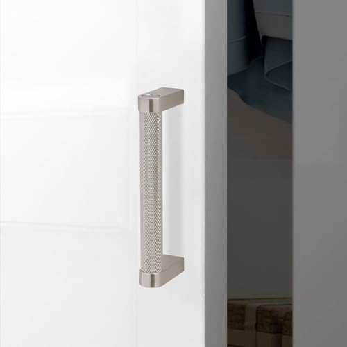 10 Pack 3-3/4 inch(96mm) Brushed Satin Nickel Kitchen Cabinet Handles Knurled Cabinet Pulls Silver Drawer Pulls Kitchen Cabinet Hardware Handles Drawer Pulls Dresser Handles - color: Brushed Satin Nickel, size: 3-3/4" Hole Center（96mm）