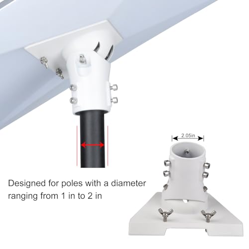 Pipe Adapter Wall Pole Mount for Starlink Standard 4/4X/Gen3,White - color: White