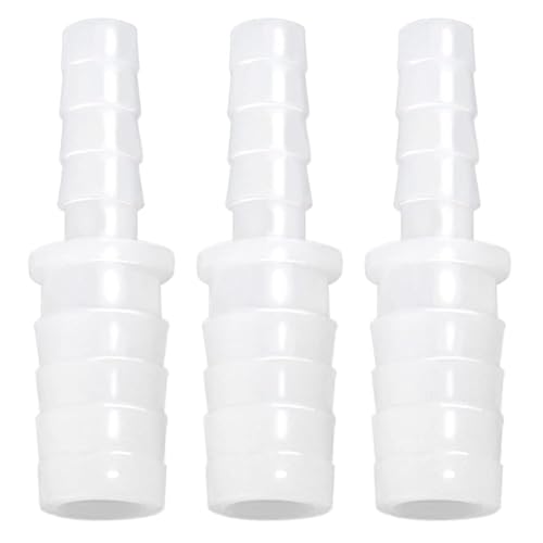 Plastic Hose Barb Reducer Pipe Fittings, 1/4" to 5/32" Hose ID Connectors Joint Splicer Mender Adapter Union Boat Water Air Aquarium O2 Fuel (Pack of 3) - size: 1/4" to 5/32"