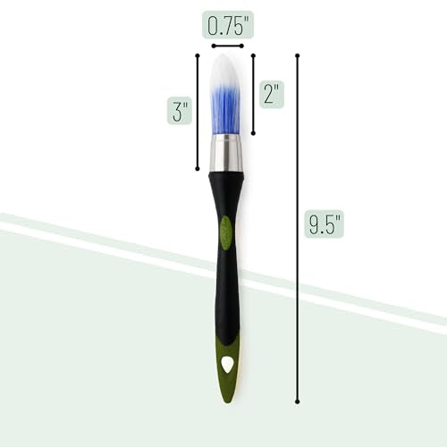 Bates- Trim Brush, 0.75 Inch, Edge Painting Tool, Trim Paint Brushes, Trimmer Edger, Trim Brush - color: Green-black, size: 0.75 inch, 1 Pack