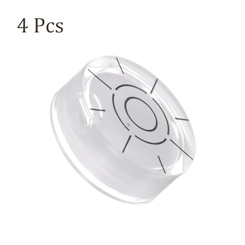4pcs Small Circular Bubble Spirit Levels - [12mm Diameter 6mm Thickness] Mini Round RV Level Leveling Tools for Travel Trailer Turntable Camera, White - color: White, size: 12mm x 6mm