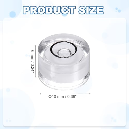HARFINGTON 20pcs Circular Bubble Spirit Level 10x6mm Mini Round Bubble Spirit Level Little Measuring Layout Tools for TV Industrial Carpentry Picture Frame, White/Black - color: White/Black, size: 10x6mm
