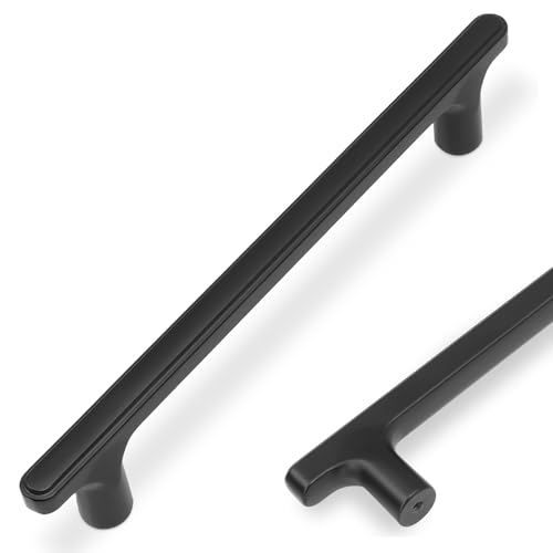 COTYKILEY 10 Pack 5 Inch(128mm) Matte Black Cabinet Handles Black Kitchen Cabinet Pulls Cabinet Door Handles Kitchen Cabinet Hardware Cupboard Drawer Pulls Dresser Handles - color: Matte Black, size: 5" Hole Center（128MM）
