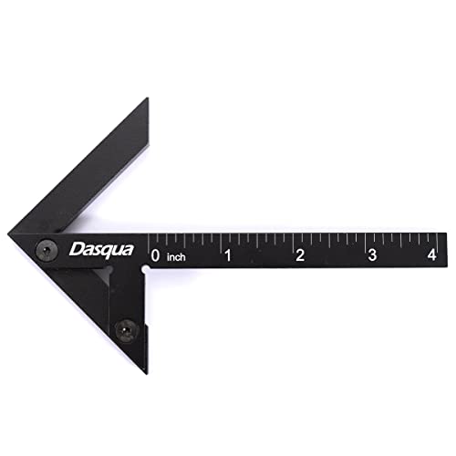 Dasqua 4 inch Center Scribe Gauge,6 in Rafter Square,12 in Combination Square, Thread Pitch Multi-Gauge and Scriber Square High-Precision Measuring Tool 5-Piece Multifunctional Woodworking Set